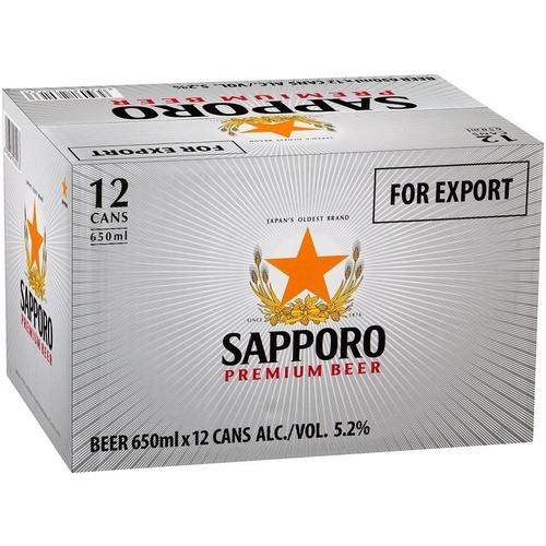 SAPPORO JAPANESE CAN    12x650ML