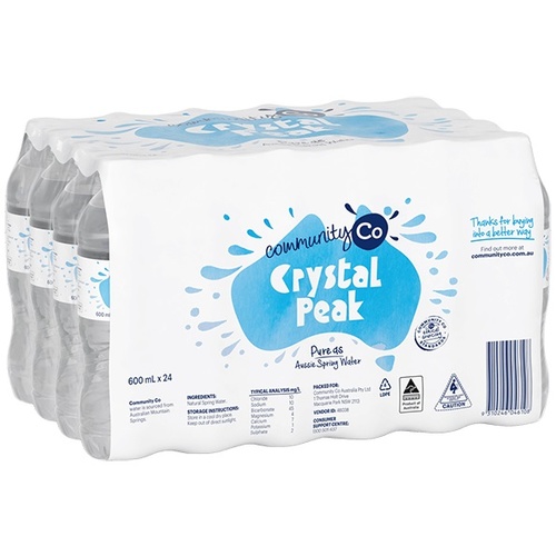 Community Co Crystal Peak Spring Water 24x600mL