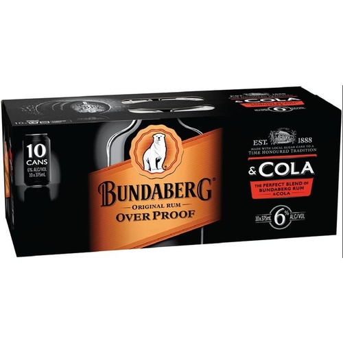 BUNDY OP & COLA 6% 10PK  375ML
