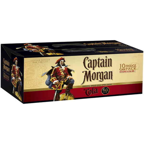 CAPT MORGAN&COLA 6% 10PK 375ML