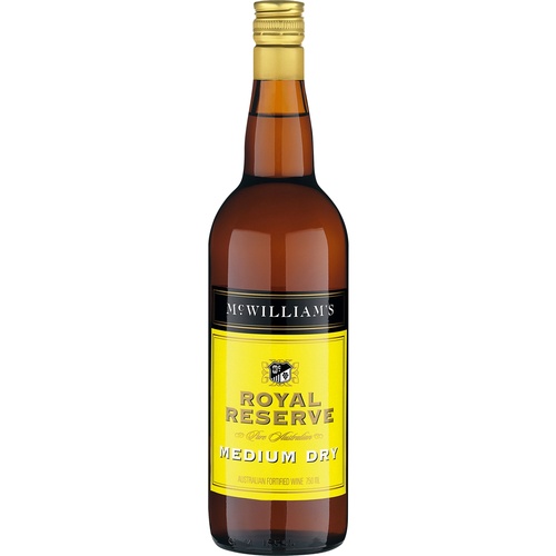 MCWILLIAMS ROYAL RESERVE MEDIUM DRY SHERRY 750ML