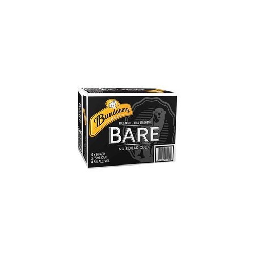 BUNDY BARE & NS COLA  24x375ML