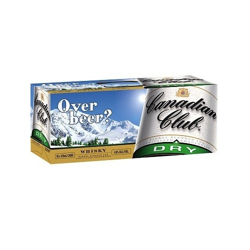 CANADIAN CLUB & DRY 10PK CANS 375ML