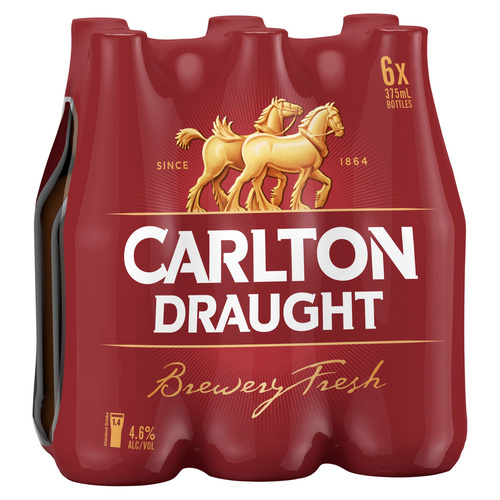 CARLTON DRAUGHT BTL      6x375ML